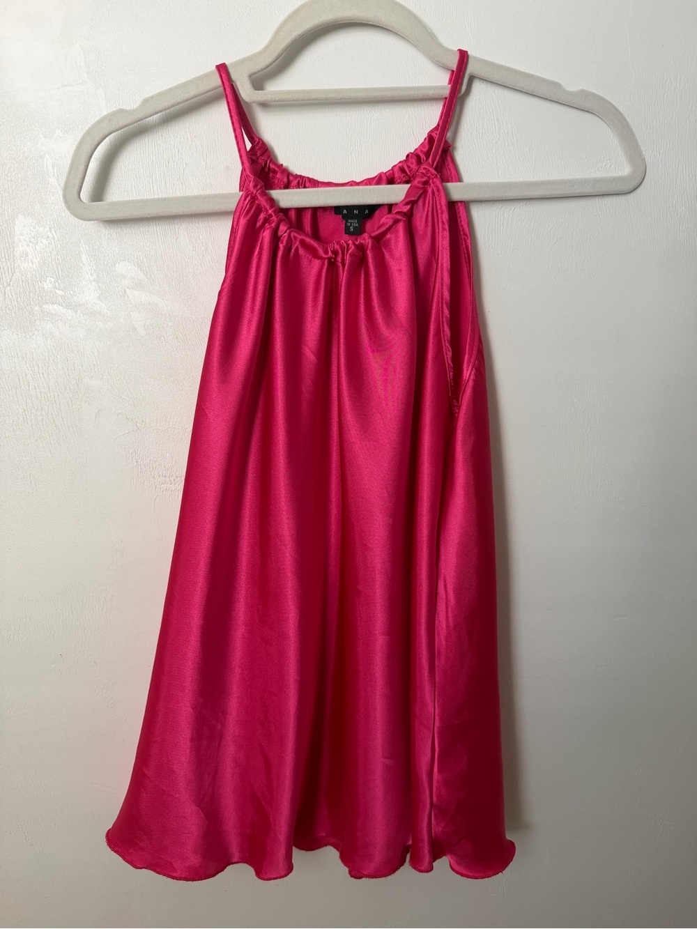 Tiana B. Hot Pink Satin Halter Tank Top